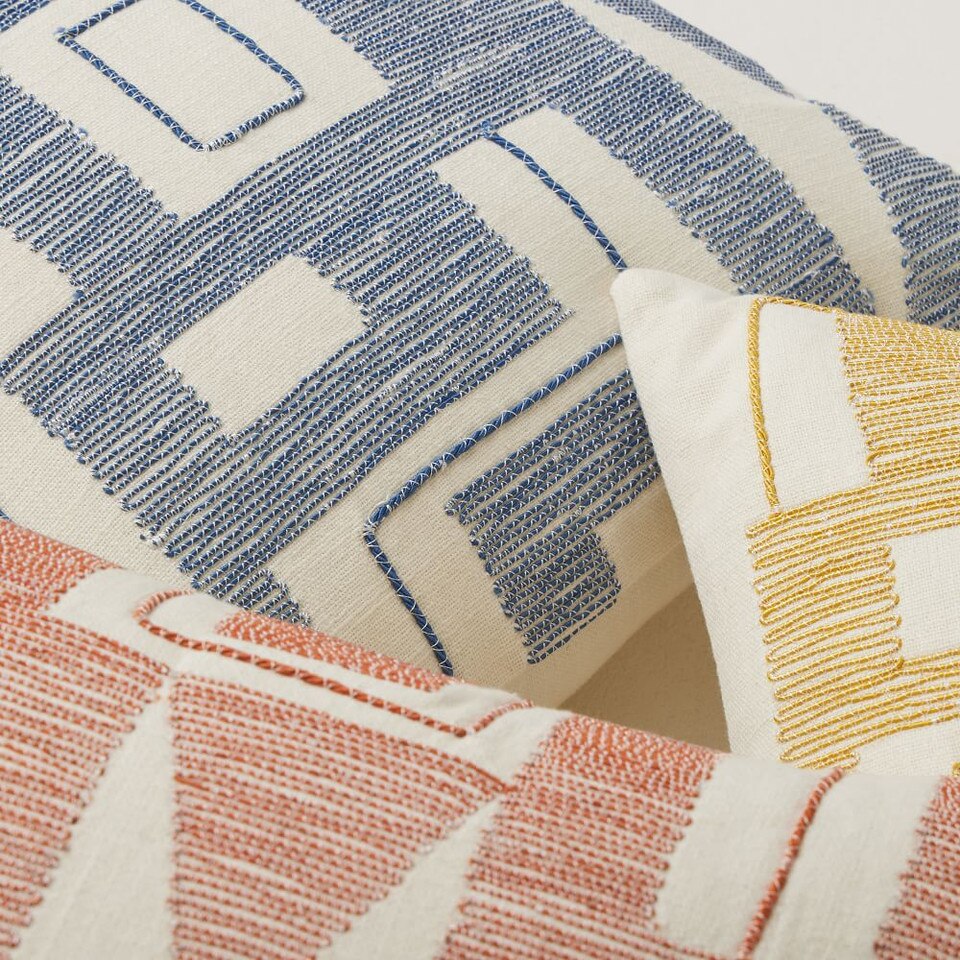 Embroidered Blank Shapes Cushion Cover West Elm Australia